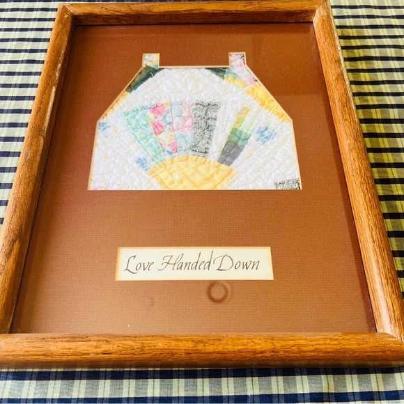 15”x12” Mat board framed Antique quilt.